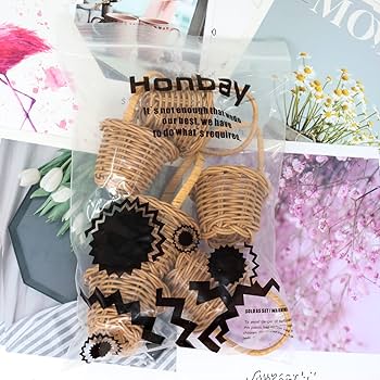 Amazon.com: Honbay 6PCS Miniature Woven Baskets with Handles Tiny