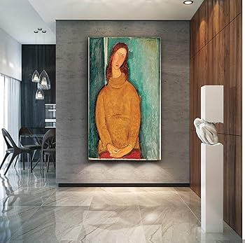 Amazon.co.jp: アメデオモディリアーニによる女性のキャンバスの絵画の