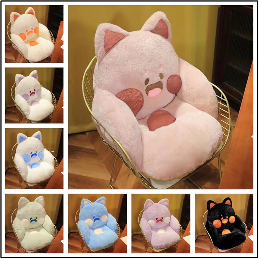 Amazon.co.jp: [ムリョ] シートクッション ネコ型 カラー6 可愛い