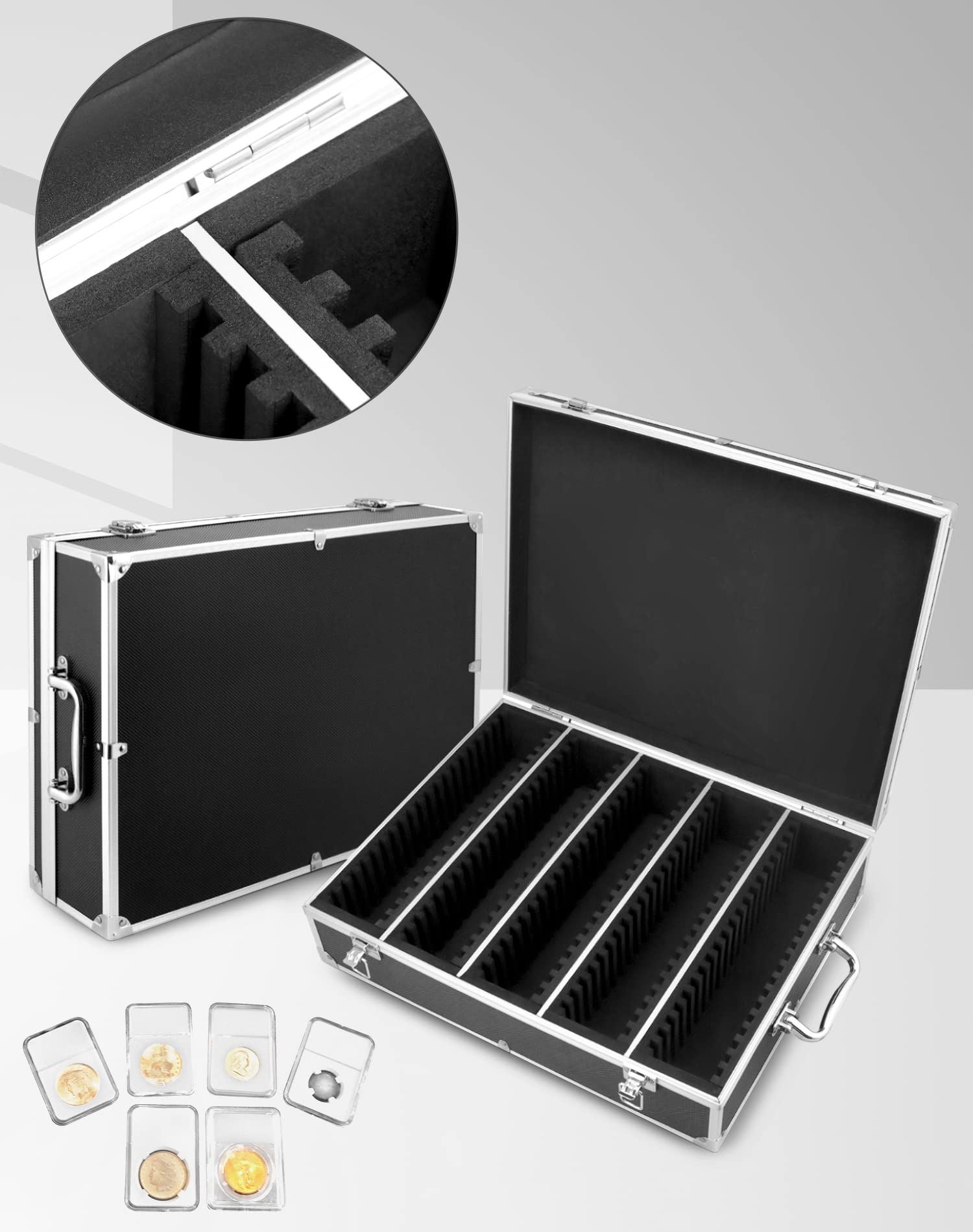 Amazon.co.jp: QWORK コイン収納ボックス 100グレード コインスラブ