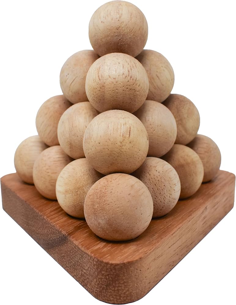 Amazon | ボールピラミッド 木製パズル 立体パズル 知育 脳トレ
