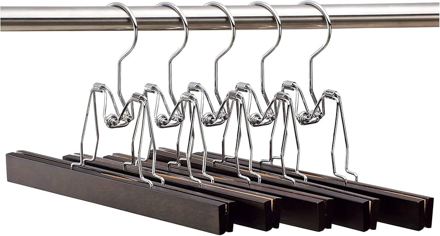 Amazon.co.jp: 【ナカタハンガー】日本製 木製ズボン吊りハンガー 5本