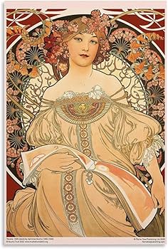 Amazon.co.jp: Alphonse Muchaアルフォンス・ミュシャ《夢想》ポスター