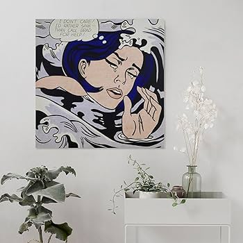 Amazon.co.jp: ロイ・リキテンスタイン「溺れる少女」絵画 モダン