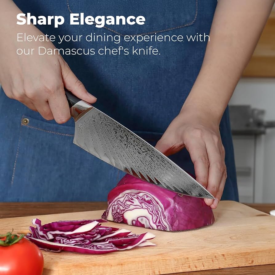 Amazon | Master Maison 本物の8インチ ダマスカス鋼 シェフナイフ
