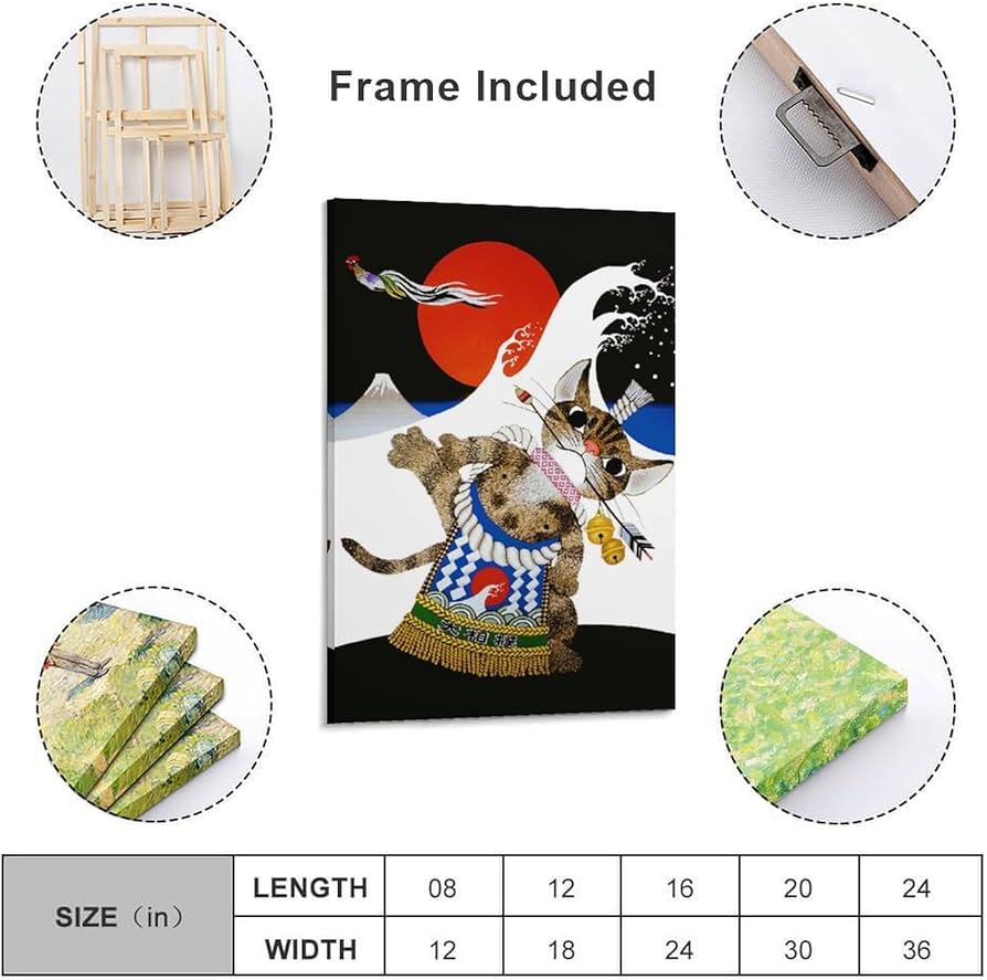 Amazon.co.jp: 藤城清治 猫の相撲とり 絵画 ポスター 工芸品の装飾品