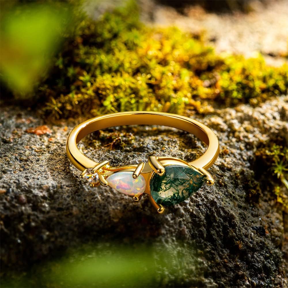 Amazon | [Ugaarsan] モスアゲート リング レディース シルバー925