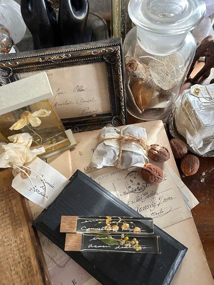 Amazon | すずらん ミモザ 樹脂標本 筆記体 errer 気泡 植物標本