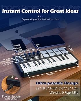 Amazon | カラフルなドラムパッド付きWorlde Panda MINIポータブル25