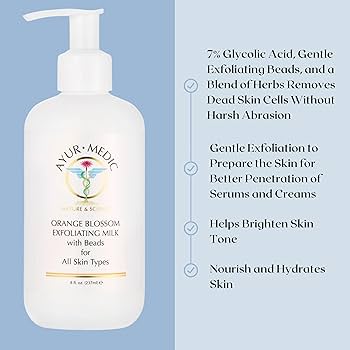 Amazon.com: Ayur-Medic Orange Blossom Exfoliating Milk with Beads