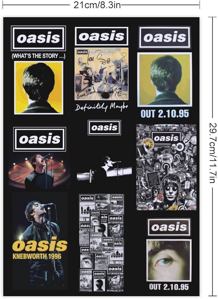 Amazon.co.jp: 防水ステッカーセット 2/4/6枚 OASIS オアシス バンド