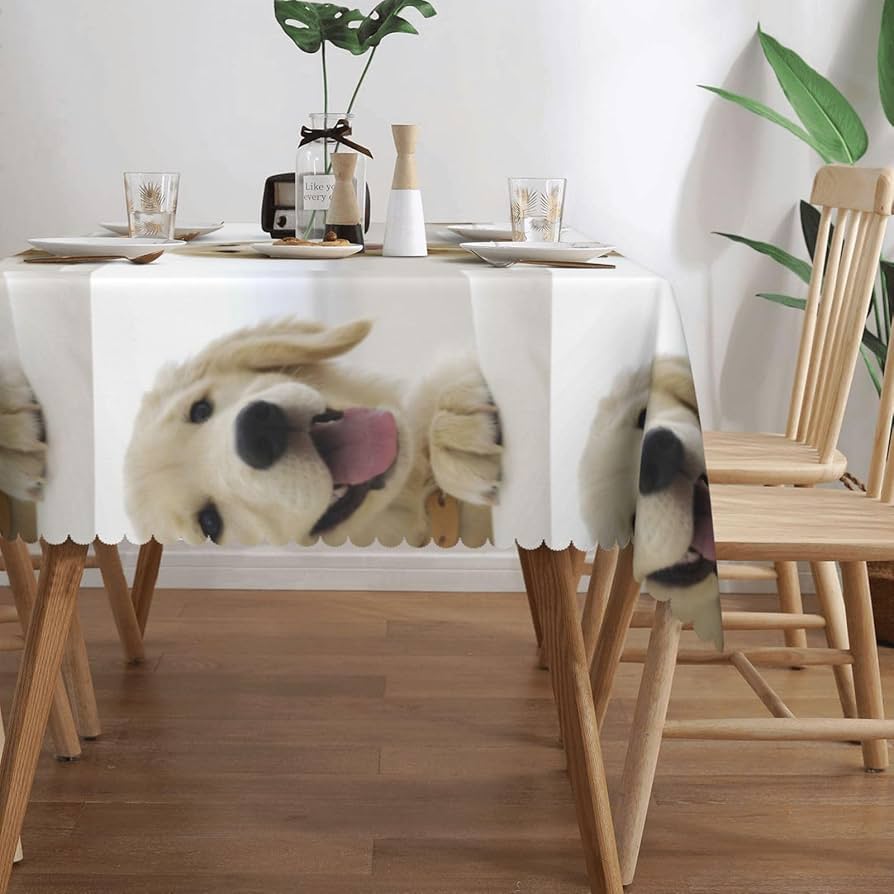 Amazon｜ゴールデンレトリバー テーブルクロス 長方形 撥水 テーブル