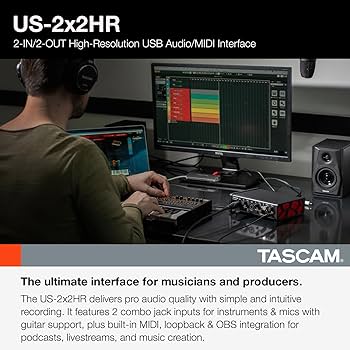 Amazon.com: Tascam US-2x2HR 2 Mic 2IN/2OUT High Resolution