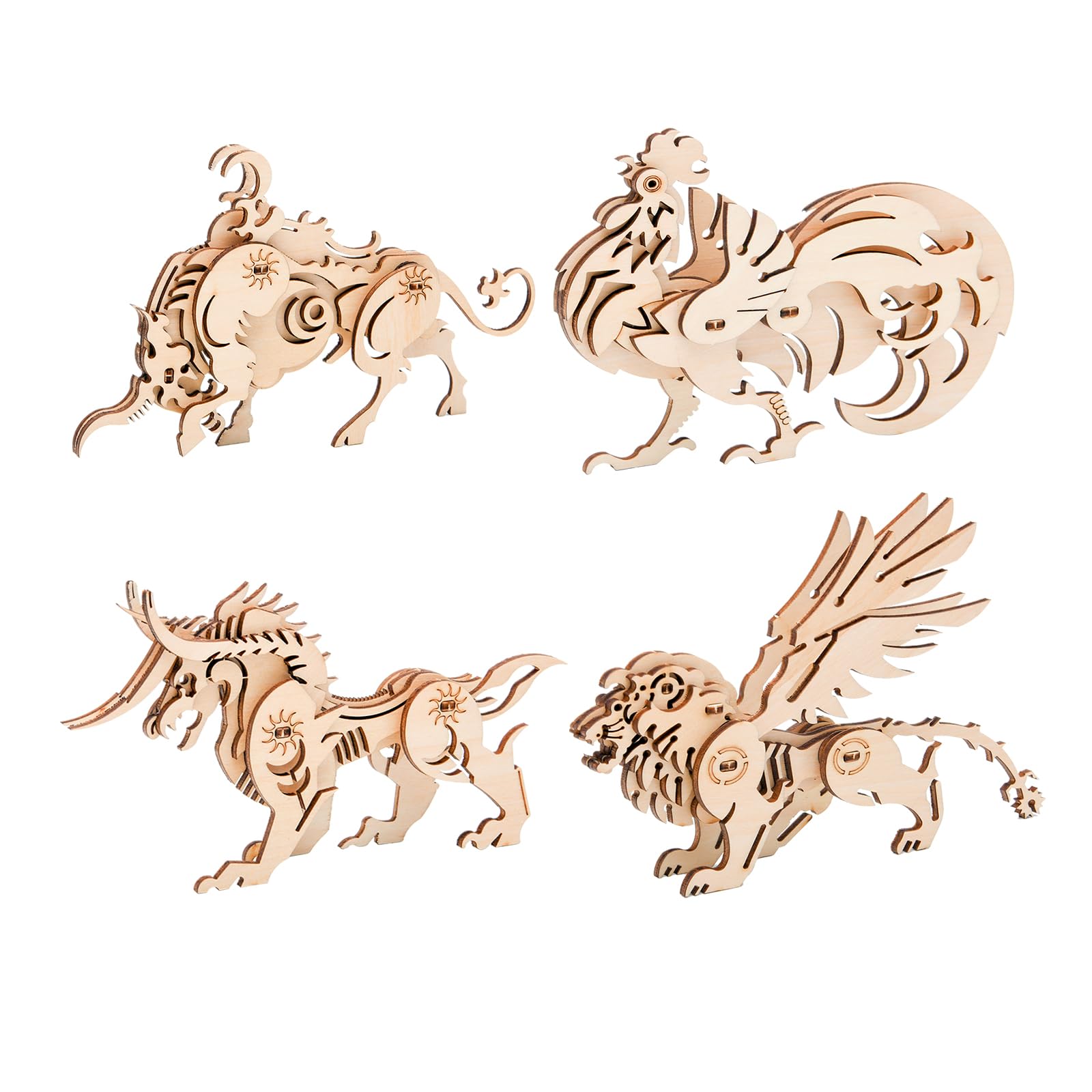 Amazon | AIJUYE 立体パズル 動物模型 3dパズル 木製 4種セット 子供