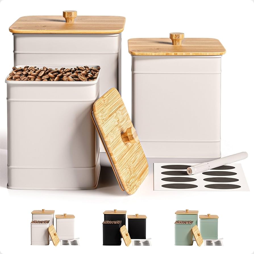 Amazon.com: Kitchen Canisters for Countertop Set of 3 with