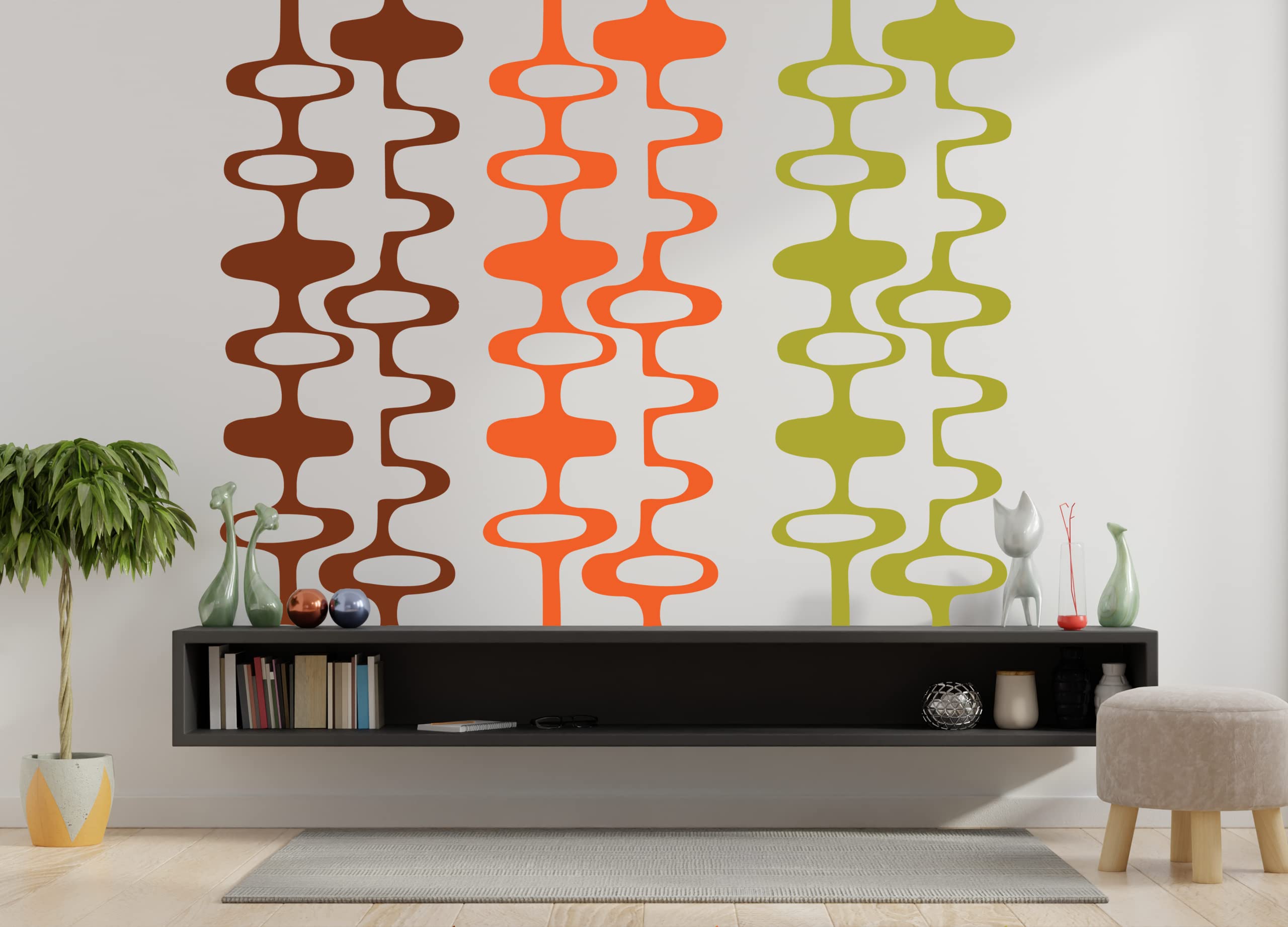 Amazon.com: Custom Colors Mid Century Decals, Retro 70s Decor