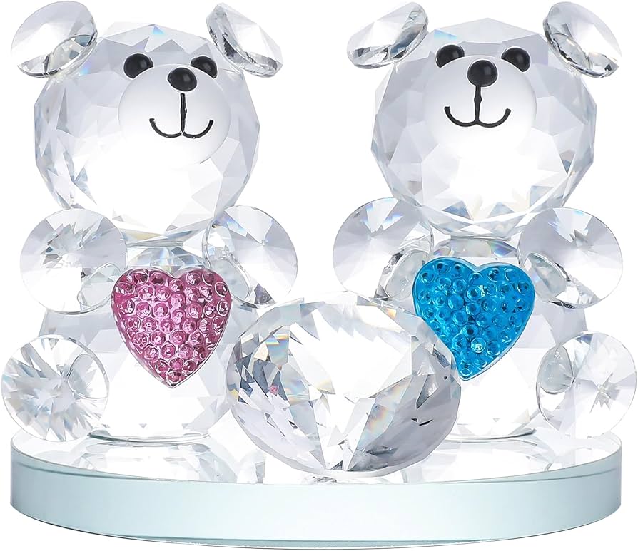 Amazon.co.jp: Kertari クリスタル くま 置物 【正規品】結婚祝い 誕生