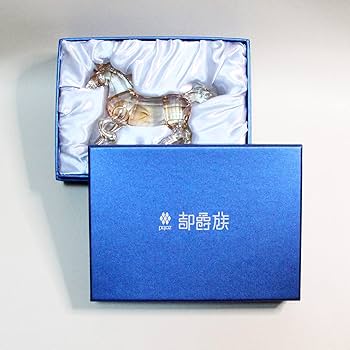 Amazon.co.jp: クリスタル ランニング 馬 干支 馬 馬 置物 テーブル