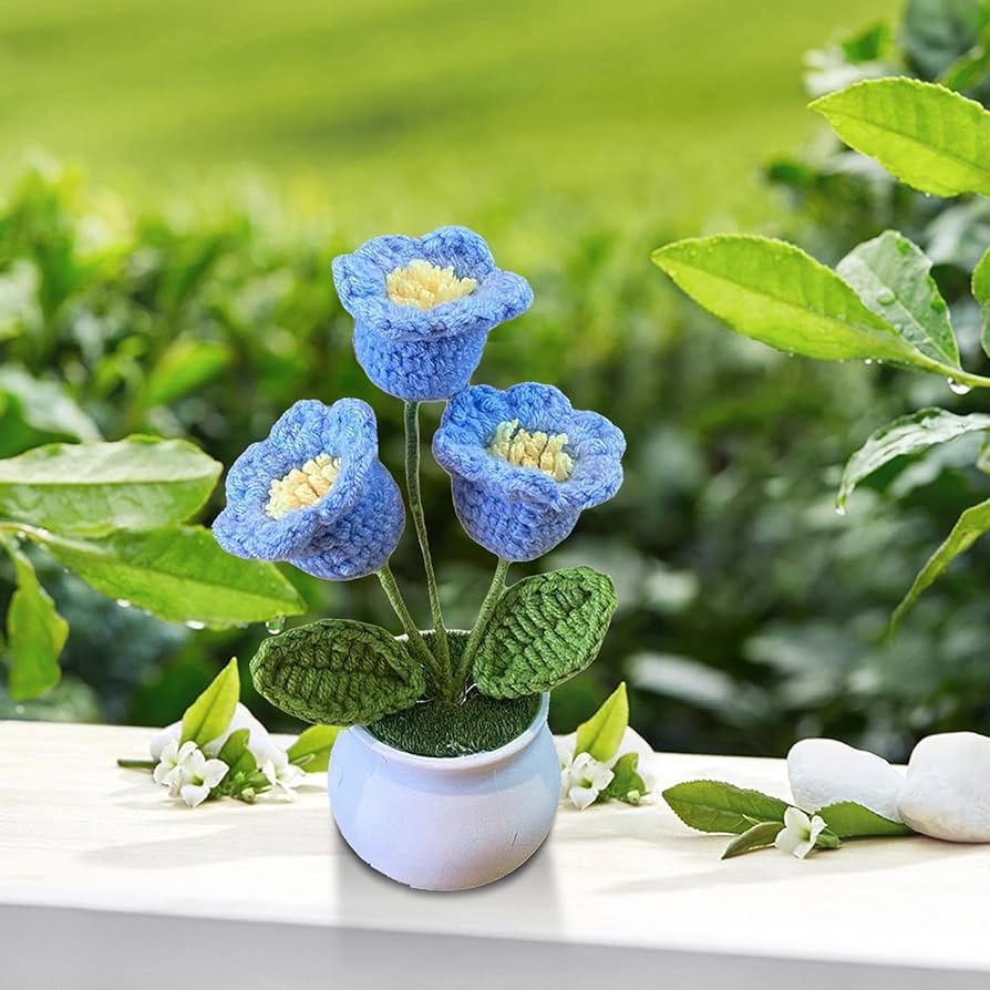 Amazon.co.jp: かぎ針編みのポットフラワー - ひまわりの鉢植え手作り