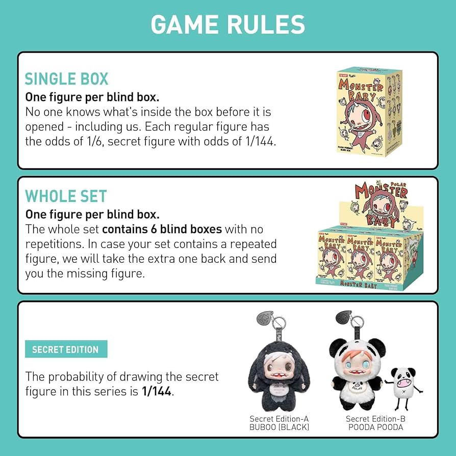 Amazon.com: POP MART POLAR-Monster Baby Collection Series Plush