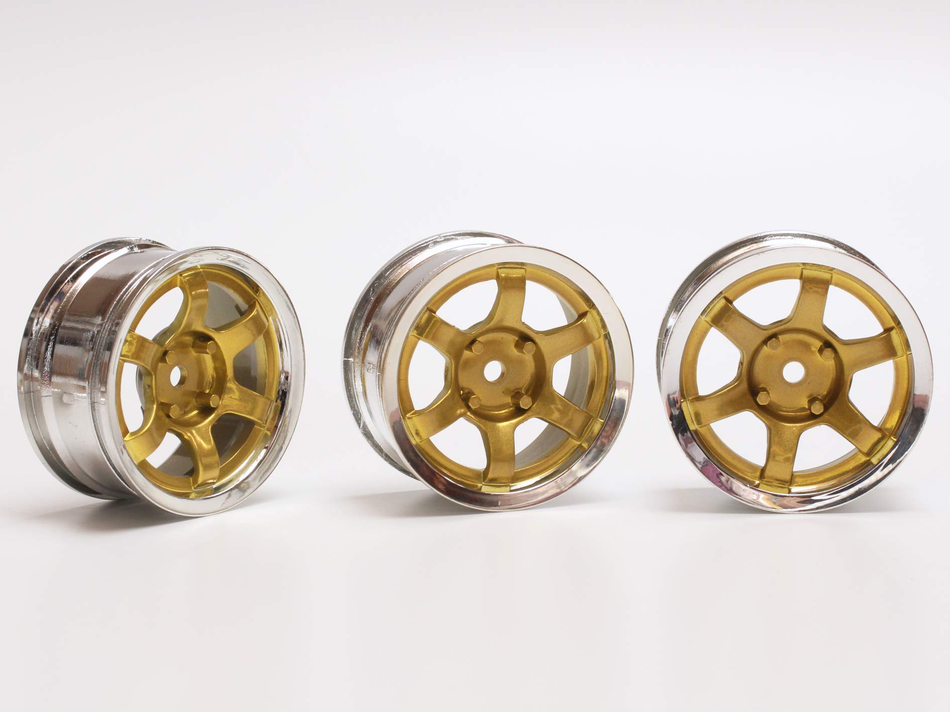 Amazon | 1/10ツーリング向け クロームリム/ゴールド6スポーク