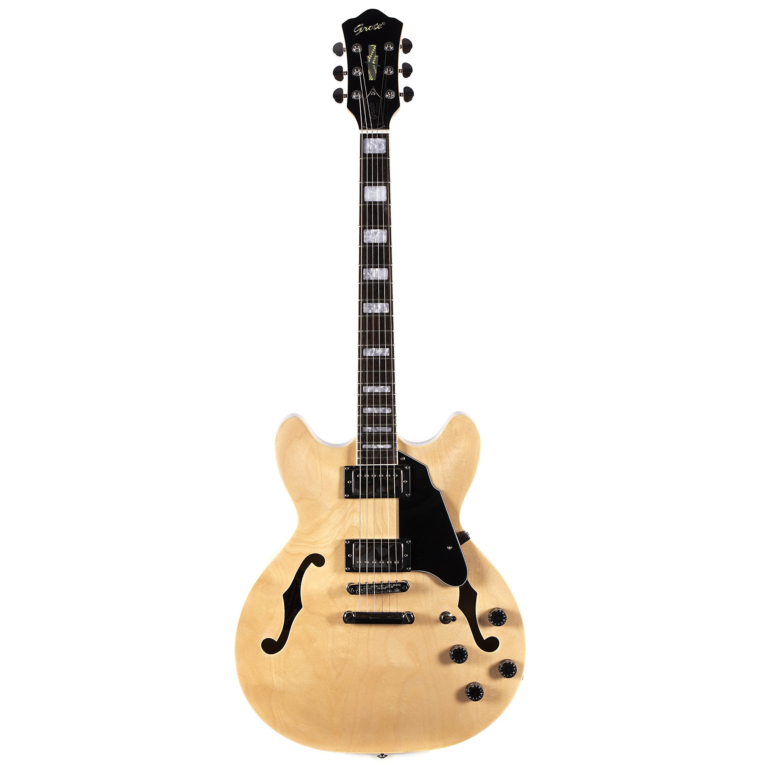 Amazon | GROTE Full Scale Electric Guitar Semi-Hollow Body Guitar