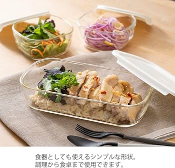 Amazon｜HARIO(ハリオ) スタッキング耐熱ガラスコンテナ+ミニ角小鉢 5