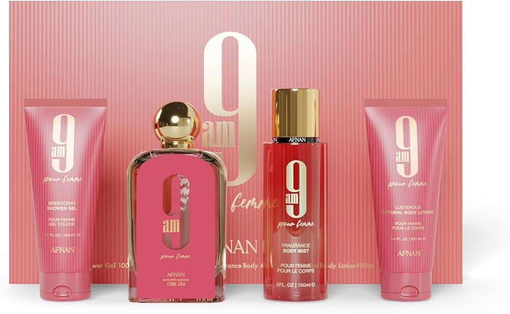 Amazon.com : Afnan 9 AM Pour Femme Luxury Gift Set : Beauty