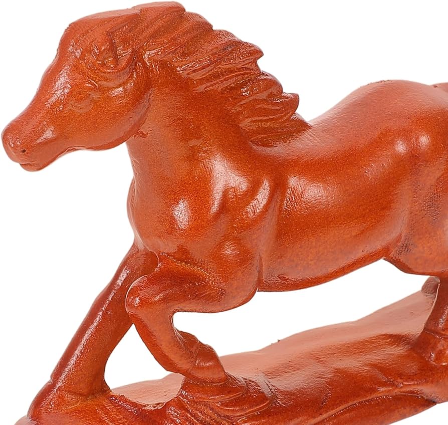 Amazon.co.jp: PRETYZOOM 木製 馬の置物 馬の像 デスクトップ装飾