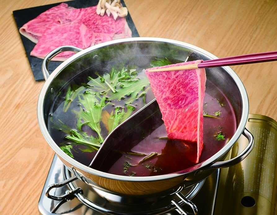 Amazon.co.jp: カクセー 四季彩 IH対応 丸型 卓上 2色鍋 28cm 3~5人用