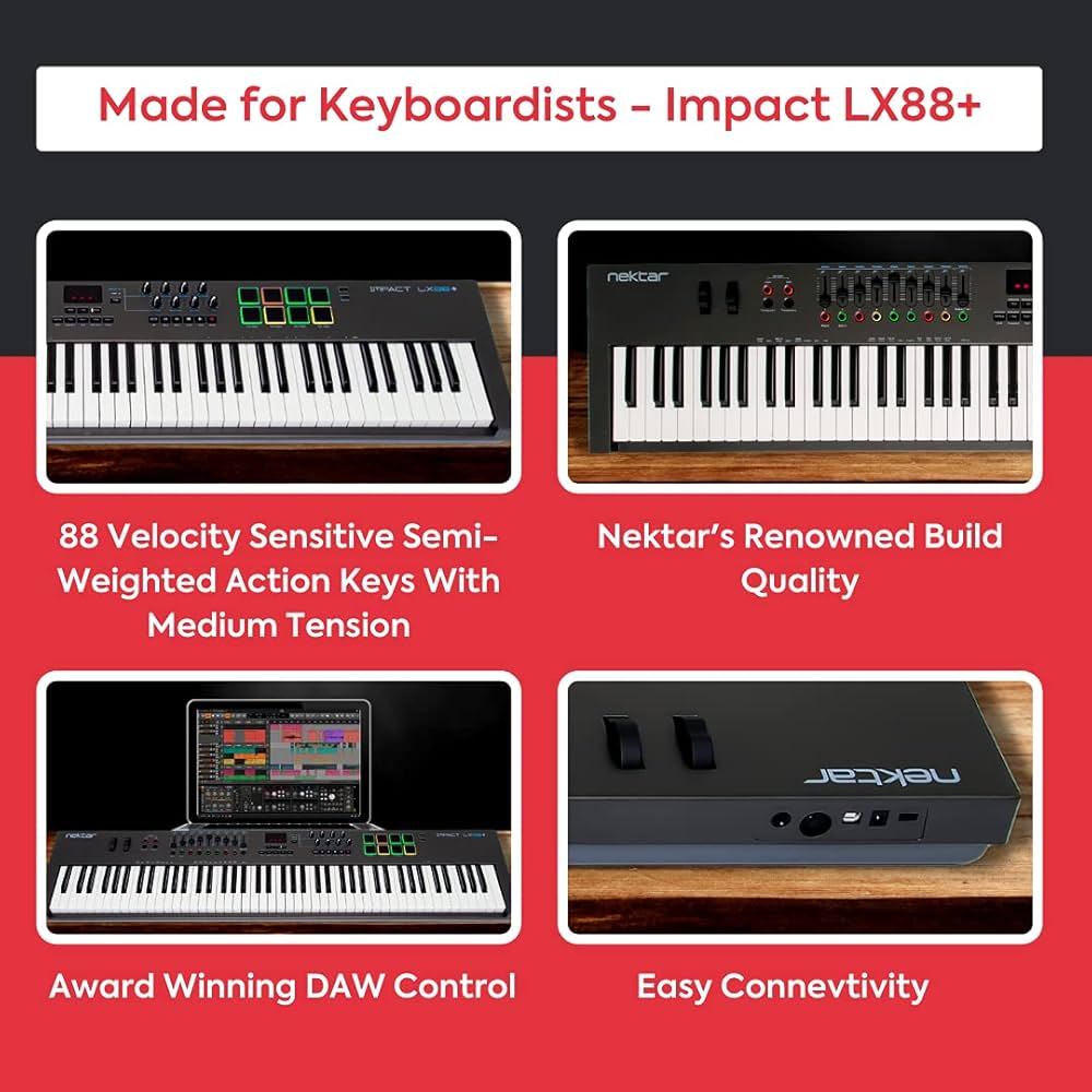 Nektar Impact LX88+ 88-Key USB MIDI Keyboard Controller : Amazon