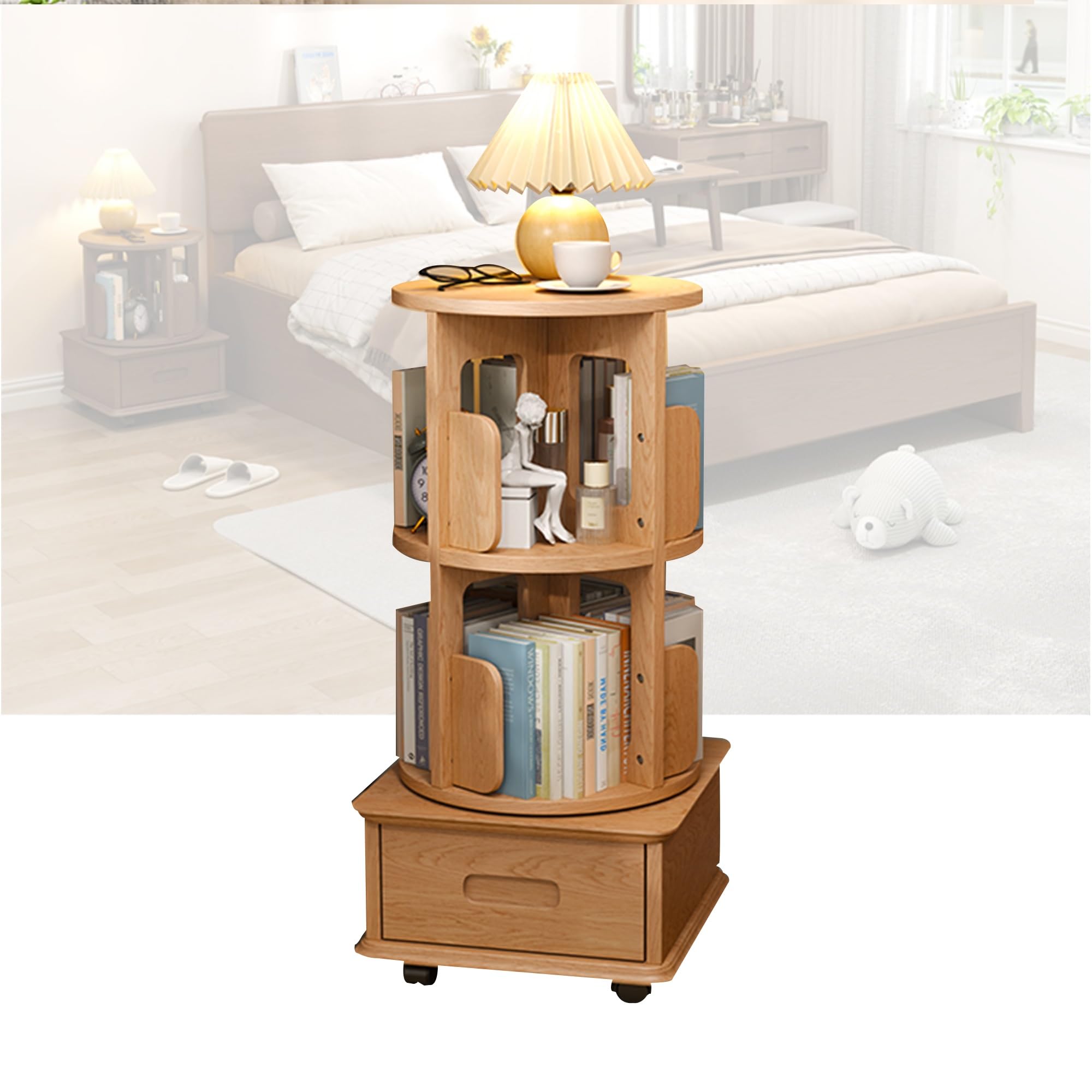 Amazon｜本棚 回転,サイドテーブル 白,ベッドサイドテーブル,本棚 大