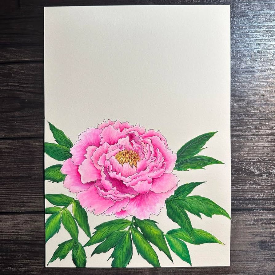 Amazon.co.jp: B5サイズ 牡丹 ボタニカルアート アクリル絵の具 絵画