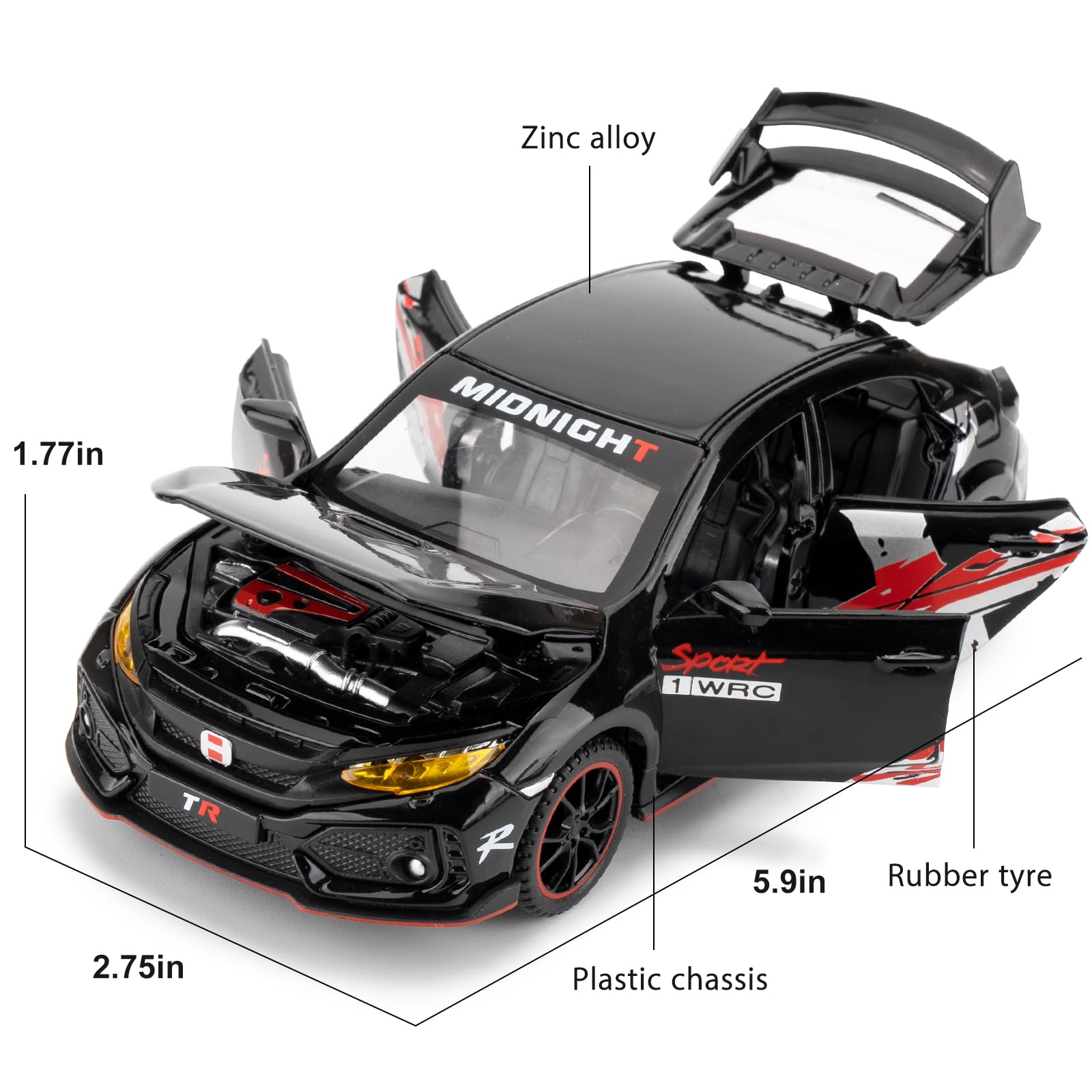 Amazon.com: WAKAKAC 1/32 Toy Car for Civic Type-R Diecast Toy