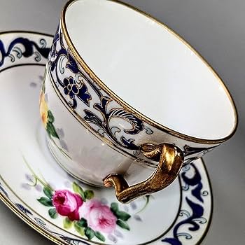 Amazon.co.jp: オールドノリタケ銘品 金彩藍帯薔薇図紋 キャビネット