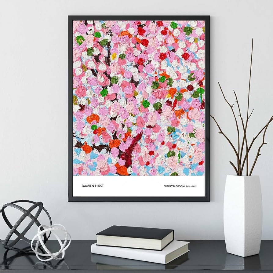 Amazon.co.jp: ダミアン・ハースト 展覧会ポスター 桜 キャンバス絵画