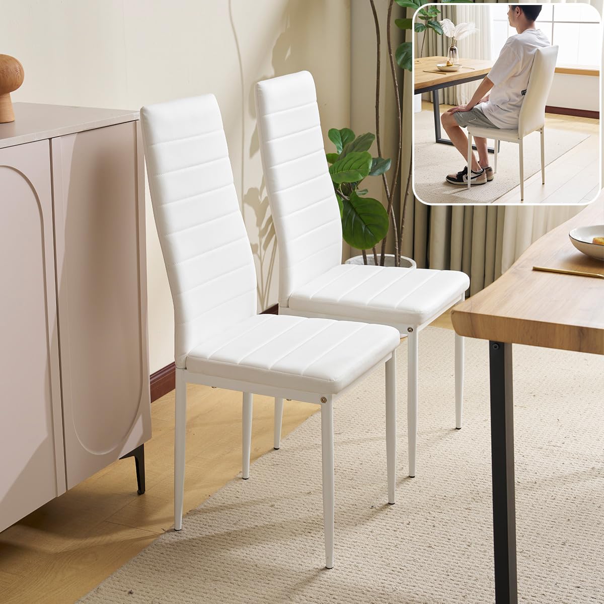 Amazon｜Simpolu ダイニングチェア 2脚セット レザーイス ダイニング