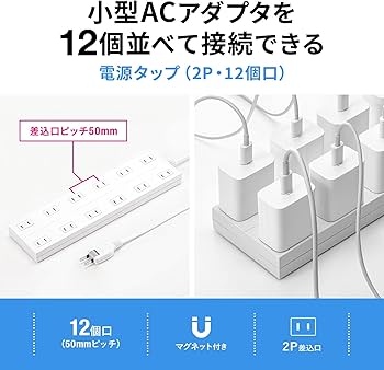 Amazon.co.jp: サンワサプライ(Sanwa Supply) 電源タップ 12個口・2P