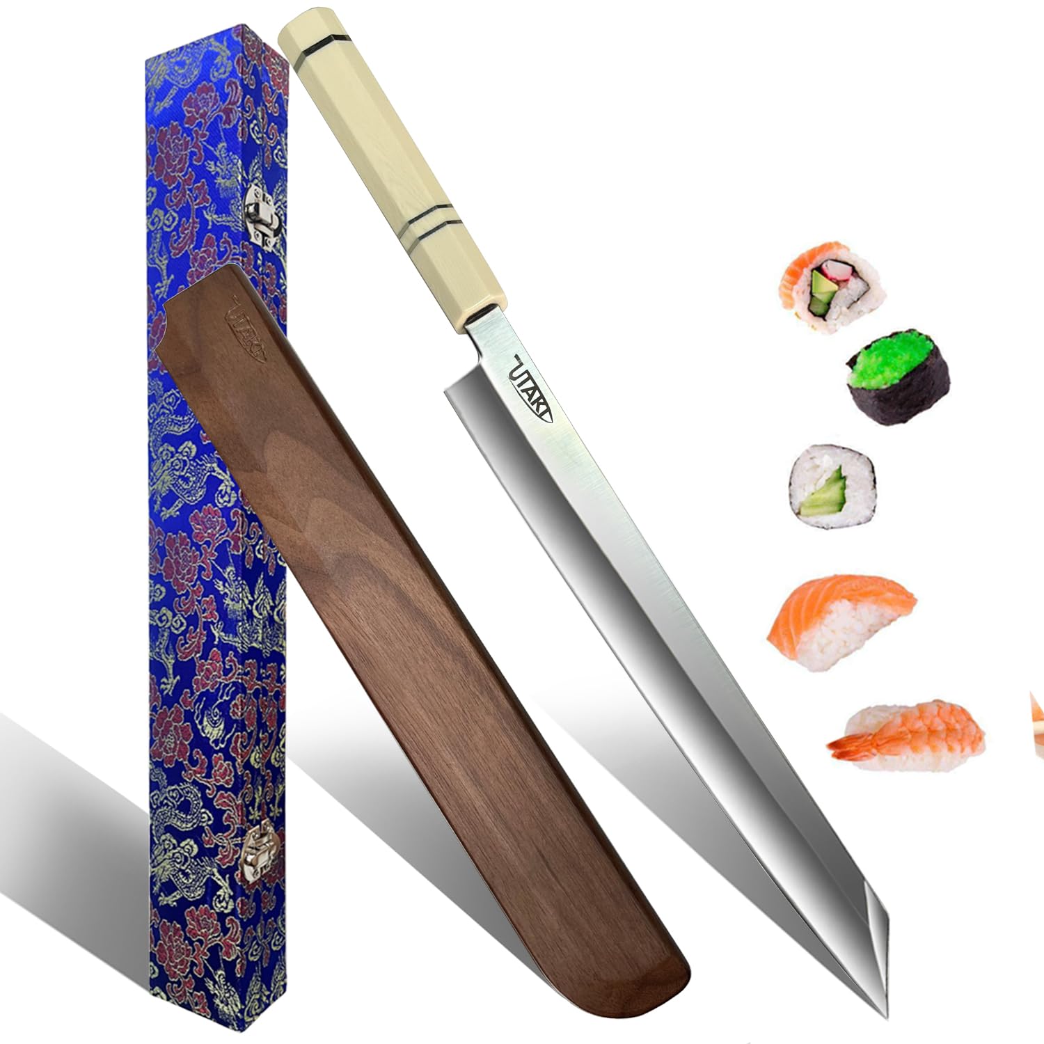 Amazon | Utaki 切付型（剣型）刺身包丁 柳刃包丁 【White God・白神Ⅱ