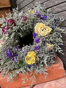 Amazon｜ドライフラワー ナチュラルリース バラ｜ドライフラワー