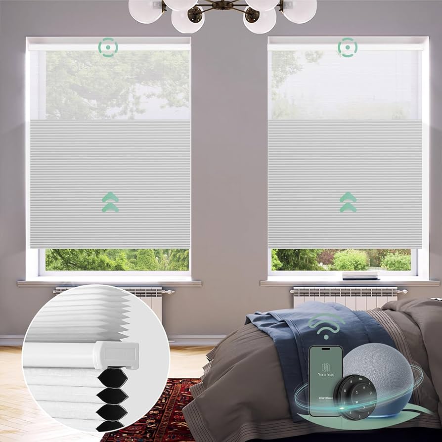 Amazon.co.jp: Yoolax 電動 ハニカムシェード 上下開閉 デイナイト