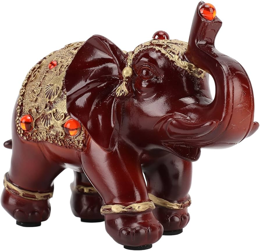 Amazon.co.jp: 風水 赤象像 7.1x3.2x5.1インチ - 富 幸運 樹脂 象の