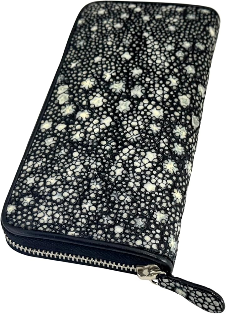 Amazon | スタースティングレイ 梅花皮 (カイラギ) 長財布 黒 エイ革