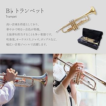 Amazon.co.jp: トランペットセット 初心者入門 Bb Bフラット 吹奏楽 金