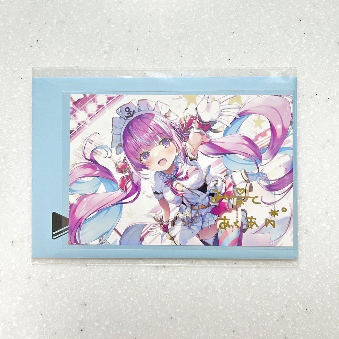 Amazon | 湊あくあ 活動3周年記念 直筆サイン入りポストカード by