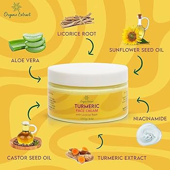 Amazon.com: ORGANIC EXTRACT Turmeric Brightening Face Cream - 4 fl