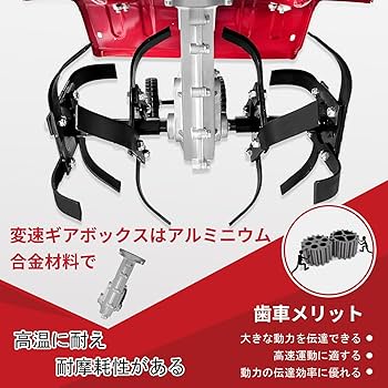 Amazon | エンジン式耕運機 手押し耕うん機 排気量55cc 四ストローク
