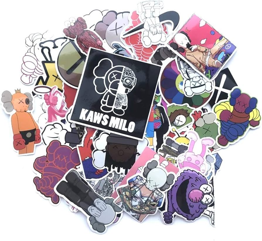 Amazon.co.jp: 64枚 KAWS コミック 防水ステッカー セットスーツケース