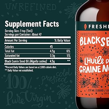 Amazon.com : Freshfield Black Seed Oil, Tested Cold Pressed