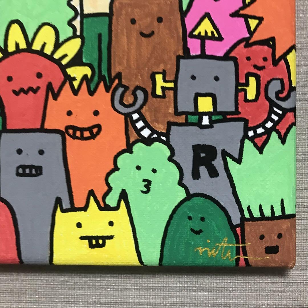 Amazon.co.jp: 絵画 アート ポップ 原画 現代 キャラ かわいい
